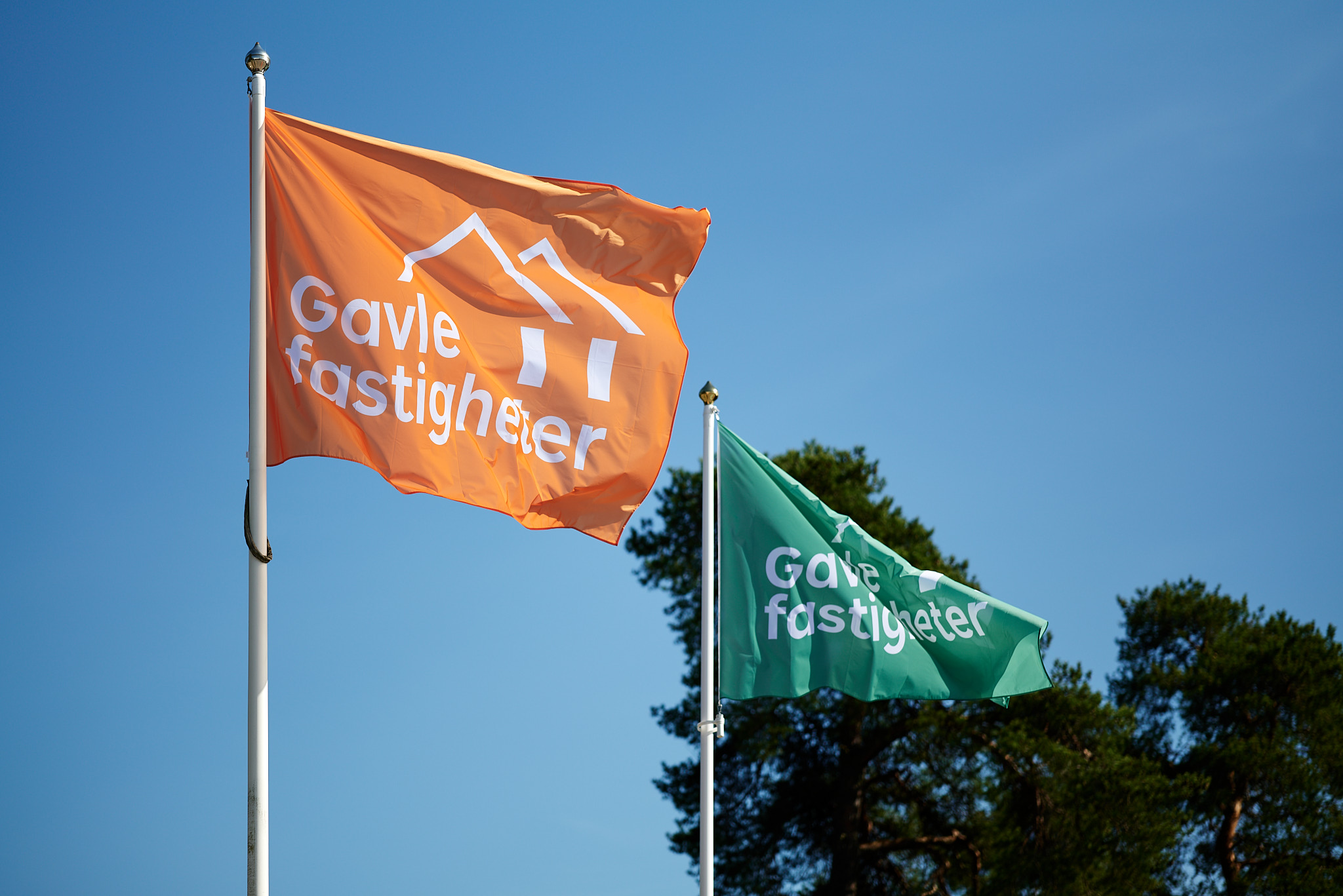 Flaggor utanför Gavlefastigheter kontor